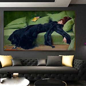 Ramon Casas 'decadent'; Genç Kadın Dekor; Klasik Sanat Baskısı