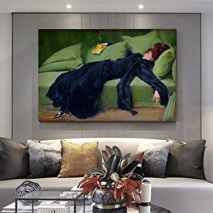 Ramon Casas 'decadent'; Genç Kadın Dekor; Klasik Sanat Baskısı 80x150 cm