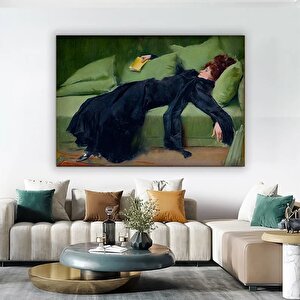 Ramon Casas 'decadent'; Genç Kadın Dekor; Klasik Sanat Baskısı 80x150 cm