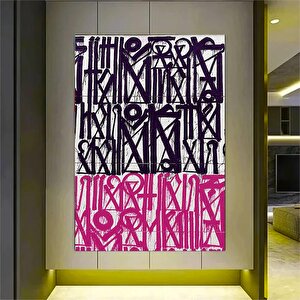 Büyük Soyut Retna Duvar Sanatı; Amerikan Graffiti Reprodüksiyon Tablo; Çerçeveli Kanvas Duvar Tablos 40x60 cm