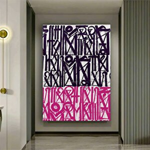 Büyük Soyut Retna Duvar Sanatı; Amerikan Graffiti Reprodüksiyon Tablo; Çerçeveli Kanvas Duvar Tablos 40x60 cm