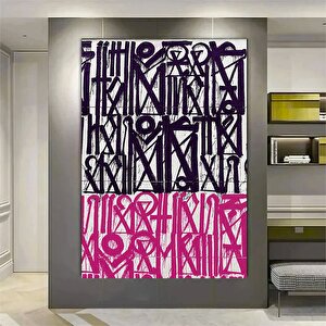 Büyük Soyut Retna Duvar Sanatı; Amerikan Graffiti Reprodüksiyon Tablo; Çerçeveli Kanvas Duvar Tablos 40x60 cm