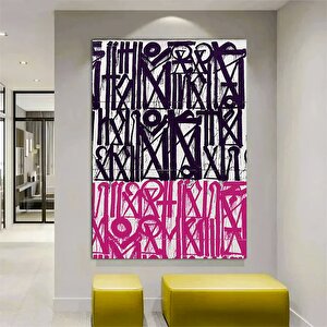 Büyük Soyut Retna Duvar Sanatı; Amerikan Graffiti Reprodüksiyon Tablo; Çerçeveli Kanvas Duvar Tablos