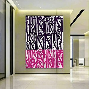 Büyük Soyut Retna Duvar Sanatı; Amerikan Graffiti Reprodüksiyon Tablo; Çerçeveli Kanvas Duvar Tablos