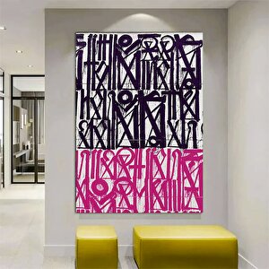 Büyük Soyut Retna Duvar Sanatı; Amerikan Graffiti Reprodüksiyon Tablo; Çerçeveli Kanvas Duvar Tablos