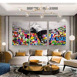 Banksy Stil Kanvas; Sokak Graffiti Baskı 120x150 cm