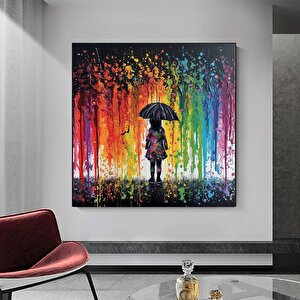 Modern Sokak Sanatı – Orijinal Graffiti Sanatı; Benzersiz Soyut Tuval; Asmaya Hazır 70x70 cm