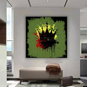 Taç Graffiti Duvar Sanatı; Kral Taç Dijital Sanat Baskısı; Sokak Pop Art; Modern Sokak Sanatı; Urban 50x50 cm