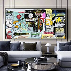 Banksy Kanvas Sanatı, Banksy Sokak Graffiti Sanatı, Banksy Tarzı Graffiti Duvar Dekoru 80x160 cm