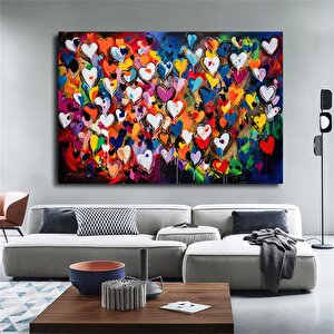 Banksy Graffiti Sanatı | Graffiti Kalpli Aşk | Graffiti Duvar Sanat Baskısı | Banksy Kalp Boyası | B 60x120 cm