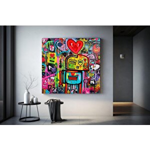 Modern Sokak Sanatı, Orijinal Graffiti Sanatı, Eşsiz Soyut Kanvas Duvar Tablosu