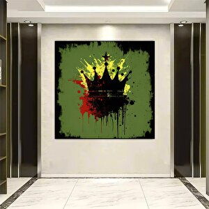 Taç Graffiti Duvar Sanatı; Kral Taç Dijital Sanat Baskısı; Sokak Pop Art; Modern Sokak Sanatı; Urban 70x70 cm