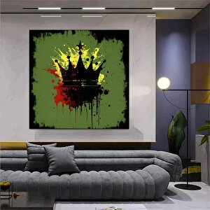 Taç Graffiti Duvar Sanatı; Kral Taç Dijital Sanat Baskısı; Sokak Pop Art; Modern Sokak Sanatı; Urban