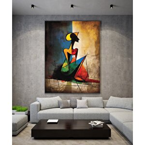 Sürreal Renkli Yüzler; Soyut Duvar Dekoru; Trend Poster; Çağdaş Duvar Sanatı; İnsani Portre Kanvas;