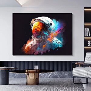 Renkli Astronot Kanvas; Uzay Dekoru 20x30 cm