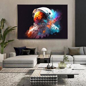 Renkli Astronot Kanvas; Uzay Dekoru 20x30 cm