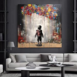 Modern Sokak Sanatı | Orijinal Graffiti | Soyut Kanvas Resim 60x60 cm