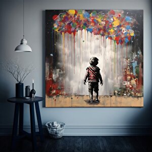 Modern Sokak Sanatı | Orijinal Graffiti | Soyut Kanvas Resim 60x60 cm