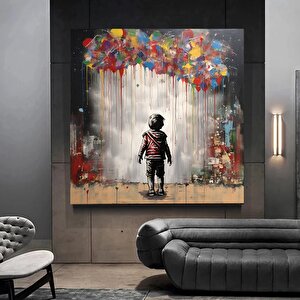 Modern Sokak Sanatı | Orijinal Graffiti | Soyut Kanvas Resim 60x60 cm