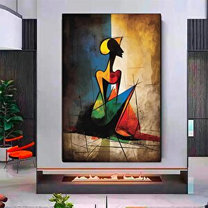 Sürreal Renkli Yüzler; Soyut Duvar Dekoru; Trend Poster; Çağdaş Duvar Sanatı; İnsani Portre Kanvas; 30x40 cm