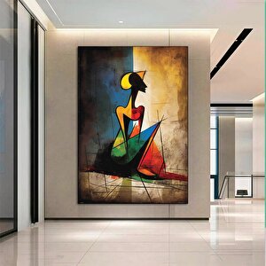 Sürreal Renkli Yüzler; Soyut Duvar Dekoru; Trend Poster; Çağdaş Duvar Sanatı; İnsani Portre Kanvas; 80x120 cm