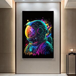 Renkli Soyut Astronot Tablosu – Graffiti Tarzı Astronot Sanatı; Baskı Veya Kanvas