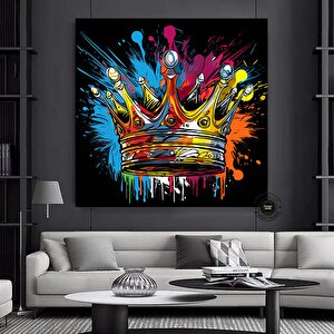 Taç Grafiti Duvar Sanatı; Taç Grafiti Sanatı; Kral Taç Dijital Sanat Baskısı; Sokak Pop Sanatı; Mode 40x40 cm