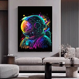 Renkli Soyut Astronot Tablosu – Graffiti Tarzı Astronot Sanatı; Baskı Veya Kanvas 20x30 cm
