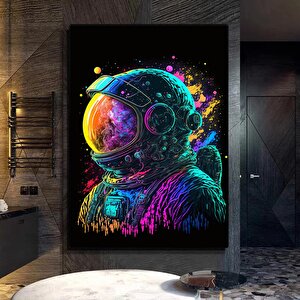 Renkli Soyut Astronot Tablosu – Graffiti Tarzı Astronot Sanatı; Baskı Veya Kanvas 20x30 cm