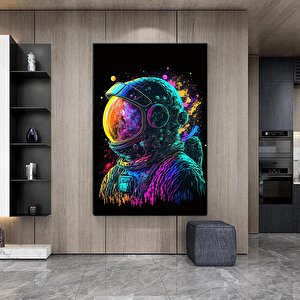 Renkli Soyut Astronot Tablosu – Graffiti Tarzı Astronot Sanatı; Baskı Veya Kanvas