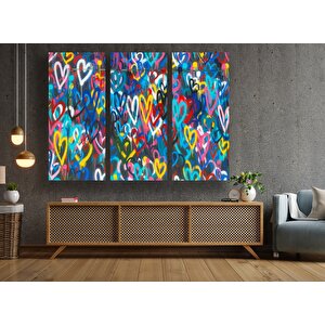 Banksy Graffiti Sanatı Sokak | Kalpler; Graffiti Duvar Sanatı Posteri; Banksy Kalpler; Büyük Çerçeve 120x150 cm