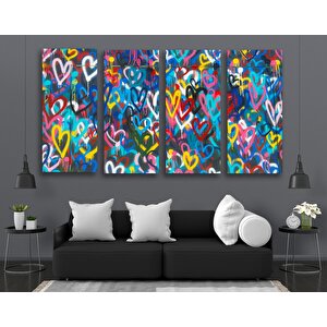 Banksy Graffiti Sanatı Sokak | Kalpler; Graffiti Duvar Sanatı Posteri; Banksy Kalpler; Büyük Çerçeve