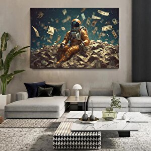 Para Ve Astronot Kanvas Tablosu, Astronot Baskı Duvar Sanatı