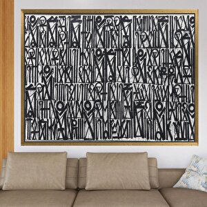 Büyük Soyut Retna Duvar Sanatı, Graffiti Amerikan Reprodüksiyon Tablosu, Kanvas Duvar Posteri Baskı 90x150 cm