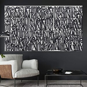 Büyük Soyut Retna Duvar Sanatı, Graffiti Amerikan Reprodüksiyon Tablosu, Kanvas Duvar Posteri Baskı 80x160 cm