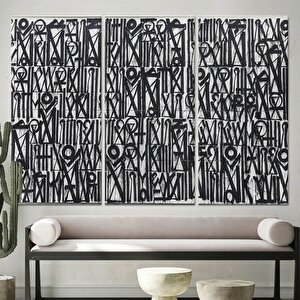 Büyük Soyut Retna Duvar Sanatı, Graffiti Amerikan Reprodüksiyon Tablosu, Kanvas Duvar Posteri Baskı 80x160 cm