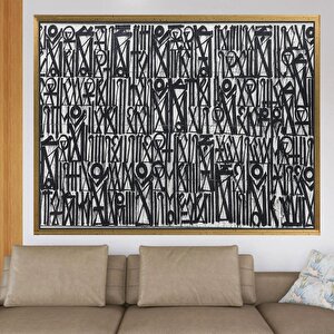 Büyük Soyut Retna Duvar Sanatı, Graffiti Amerikan Reprodüksiyon Tablosu, Kanvas Duvar Posteri Baskı 80x160 cm