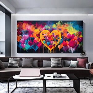 Banksy Graffiti Kalpler; Sokak Sanatı; Büyük Çerçeveli Set; Asmaya Hazır 20x40 cm