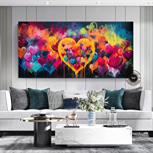 Banksy Graffiti Kalpler; Sokak Sanatı; Büyük Çerçeveli Set; Asmaya Hazır 20x40 cm