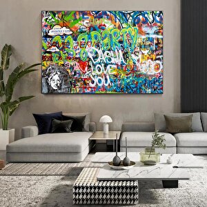 Banksy Tarzı Graffiti Duvar Sanatı, Banksy Sokak Sanatı, Graffiti Kanvas