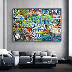 Banksy Tarzı Graffiti Duvar Sanatı, Banksy Sokak Sanatı, Graffiti Kanvas