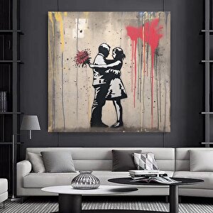 Modern Sokak Sanatı; Orijinal Graffiti; Benzersiz Soyut Kanvas Resimleri; Renkli Tablo; Asmaya Hazır 60x60 cm