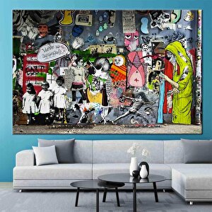Banksy Graffiti Sanatı; Sokak Sanatı 60x120 cm