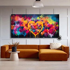 Banksy Graffiti Kalpler; Sokak Sanatı; Büyük Çerçeveli Set; Asmaya Hazır 90x180 cm