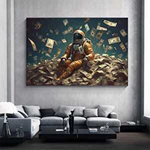 Para Ve Astronot Kanvas Tablosu, Astronot Baskı Duvar Sanatı