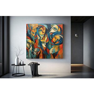 Sürreal Renkli Yüzler – Soyut Duvar Dekoru; Trend Poster; Çağdaş Duvar Sanatı; Soyut Yüz