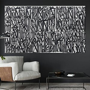 Büyük Soyut Retna Duvar Sanatı, Graffiti Amerikan Reprodüksiyon Tablosu, Kanvas Duvar Posteri Baskı 100x200 cm