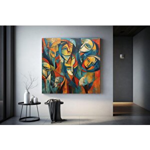 Sürreal Renkli Yüzler – Soyut Duvar Dekoru; Trend Poster; Çağdaş Duvar Sanatı; Soyut Yüz