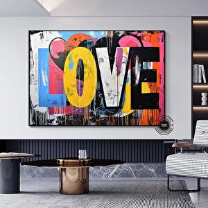 Banksy Graffiti Sokak Sanatı | Kalpli Graffiti Aşk | Banksy Kalp Boyası | Büyük Çok Renkli Duvar Sana 20x30 cm