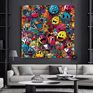 Pop Kültür Duvar Sanatı; Sokak Sanatı Baskıları; Çerçeveli Pop Art 60x60 cm